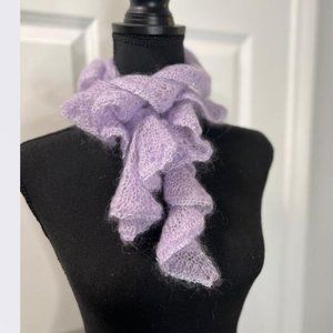 Handmade Spiral Knit Scarf in Lavender - New - Never Worn